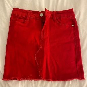 Red denim skirt. Almost new. From Dollhouse. Size 0
